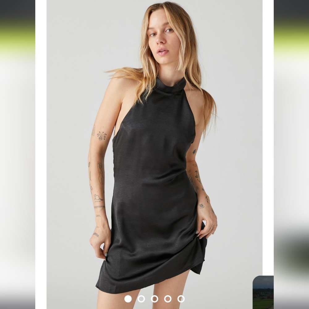 NWT Urban Outfitters Delia Halter Silk Satin dress